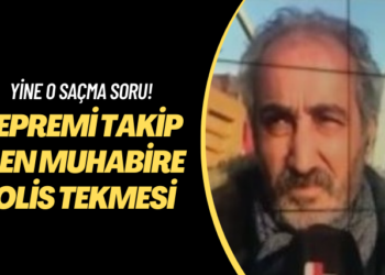 Yine o saçma soru! Depremi takip eden muhabire polis tekmesi