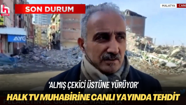 Halk TV muhabirine canlı yayında çekiçli tehdit