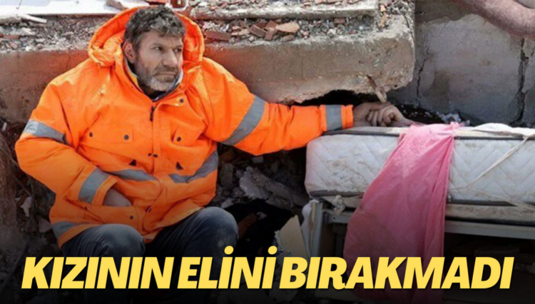 Göçük altında ölen kızının elini bırakmadı