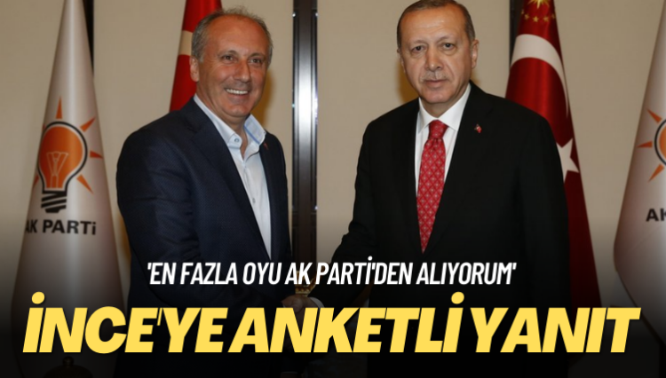 ‘En fazla oyu AK Parti’den alıyorum’ İnce’ye anketli yanıt