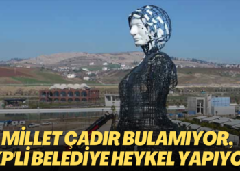 Millet çadır arıyor bulamıyor, AKP’li Belediye Deprem bölgesinde heykel yapıyor