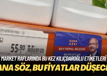Market raflarında bu kez Kılıçdaroğlu etiketleri: Sana söz, bu fiyatlar düşecek