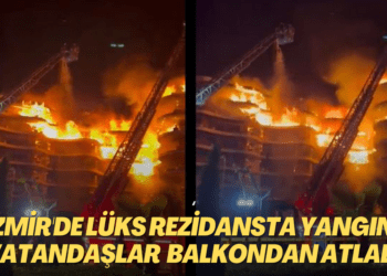 İzmir’de lüks rezidansta yangın: Vatandaşlar canını kurtarmak için balkondan atladı