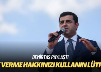 Demirtaş paylaştı: Oy verme hakkınızı kullanın lütfen