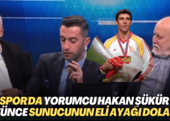 A Spor’da yorumcu Hakan Şükür’ü övünce sunucunun eli ayağı dolaştı