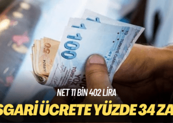 Asgari ücrete yüzde 34 zam: Net 11 bin 402 lira