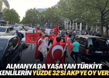 Almanya’da yaşayan Türkiye vatandaşlarının yüzde 32‘si AKP‘ye oy vermiş