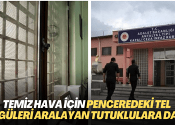 Temiz hava için penceredeki tel örgüleri aralayan tutuklulara dava