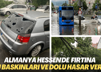 Almanya’nın Hessen eyaletini fırtına vurdu. Ulaşım aksadı, su baskınları, dolu yağışı hasara neden oldu