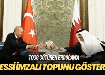TOGG götüren Erdoğan’a: Messi imzalı topunu gösterdi