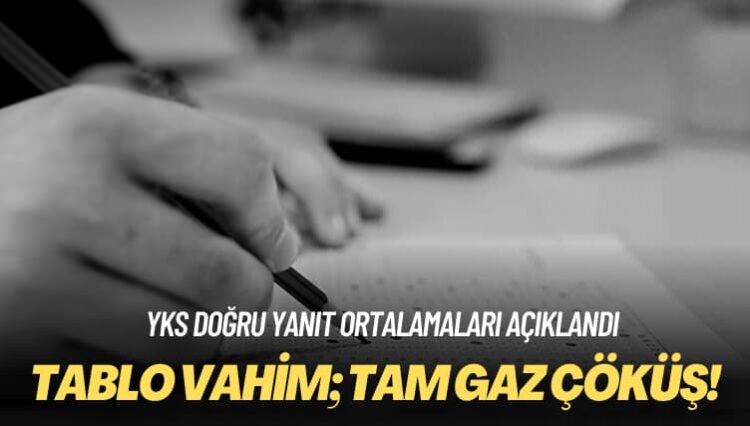 YKS doğru yanıt ortalamaları açıklandı: Tablo vahim; tam gaz çöküş!