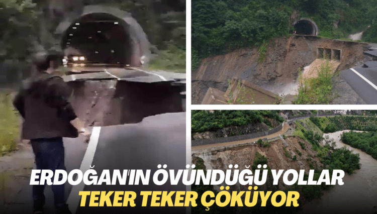 Erdoğan’ın övündüğü yollar teker teker çöküyor