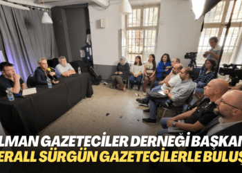 Alman Gazeteciler Derneği Başkanı Überall sürgün gazetecilerle buluştu