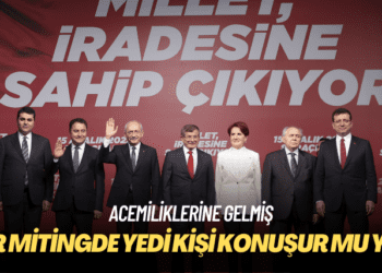 Acemiliklerine gelmiş: Bir mitinge gidiyoruz yedi kişi konuşuyor