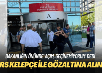Bakanlığın önünde “Açım, geçinemiyorum” dedi, ters kelepçe ile gözaltına alındı