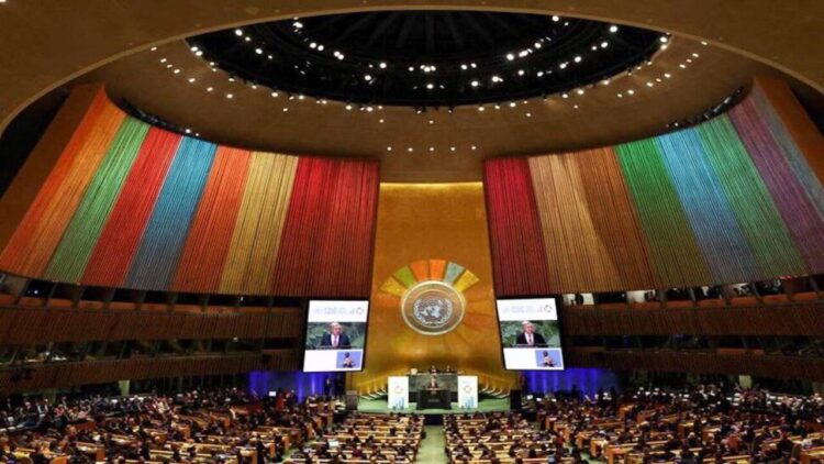 Erdoğan, BM salonundaki renkleri gökkuşağı bayrağı sandı