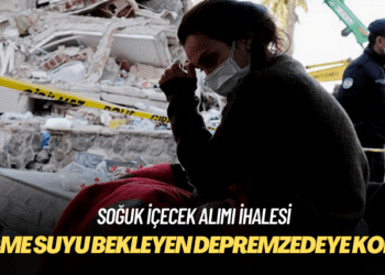 İçme suyu bekleyen depremzedeye kola