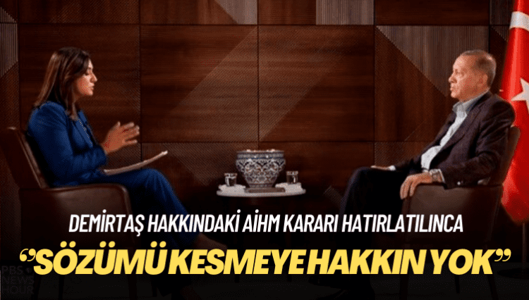 Erdoğan’dan Demirtaş hakkındaki AİHM kararını hatırlatan sunucuya tepki: Sözümü kesmeyin