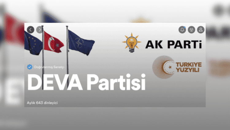 DEVA Partisi’nin Spotify hesabı hacklendi, AKP logosu kondu