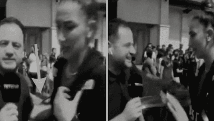 Hande Baladın, TRT muhabirini uyardı: Dokunma