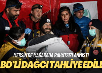 Mersin’de mağarada rahatsızlanan ABD’li dağcı tahliye edildi
