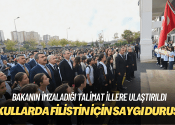 Okullarda Filistin için saygı duruşu