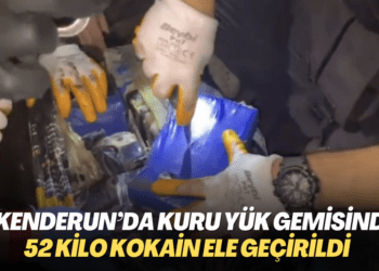 İskenderun’da kuru yük gemisinde 52 kilo kokain ele geçirildi
