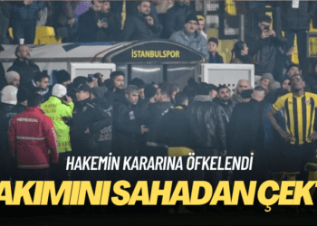 İstanbulspor başkanı hakemin kararına öfkelendi, takımını sahadan çekti