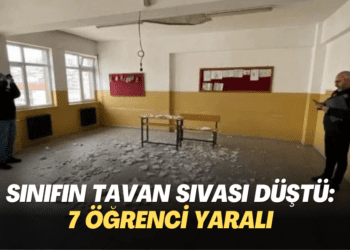 Ders işlenirken sınıfın tavan sıvası düştü: 7 öğrenci yaralı