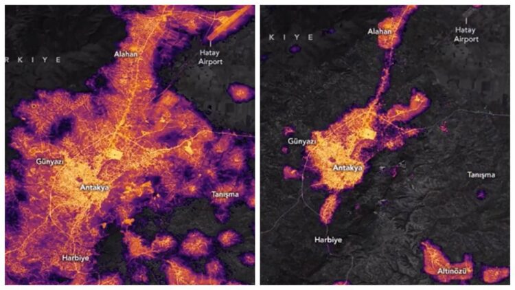 Işık haritası: Hatay’ın depremden önceki ve sonraki hali