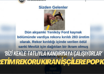 Ford Otosan’da üretim rekoru kıran işçileri pop kekle ödüllendirdi