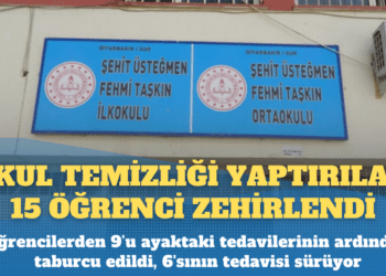 Okul temizliği yaptırılan 15 öğrenci zehirlendi