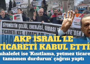 AKP İsrail’le ticareti kabul etti: Muhalefet ise  ‘Kısıtlama, yetmez ticareti tamamen durdurun’ çağrısı yaptı