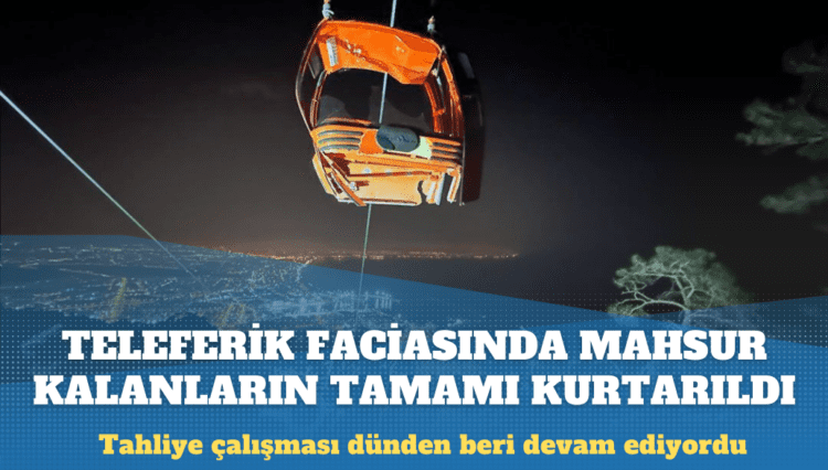 Teleferik faciasında mahsur kalanlar kurtarıldı