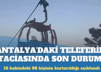 Antalya’da teleferik faciası: 15 kabindeki 98 kişi kurtarıldı, çalışmalar sürüyor
