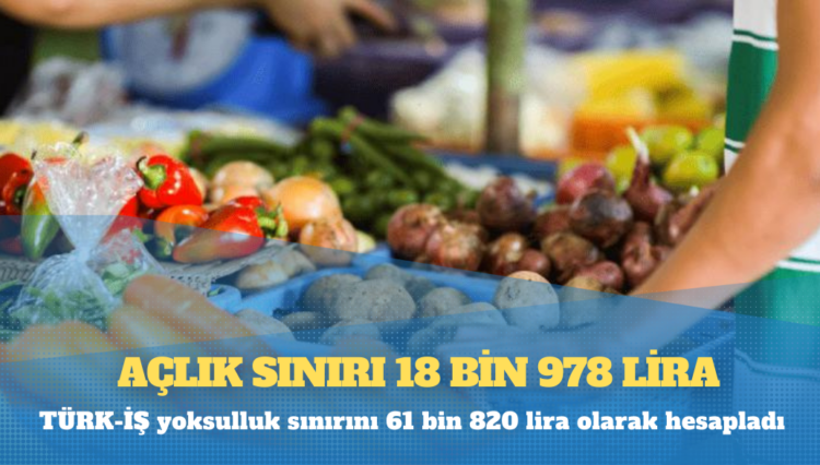 TÜRK-İŞ açıkladı: Açlık sınırı 18 bin 978 lira