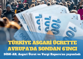 DİSK-AR: Türkiye asgari ücrette Avrupa’da sondan 6’ıncı