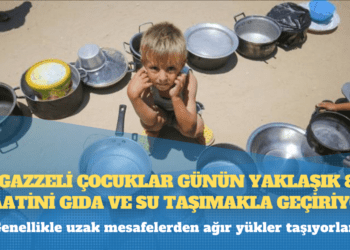 Gazzeli çocuklar günün yaklaşık 8 saatini gıda ve su taşımakla geçiriyor
