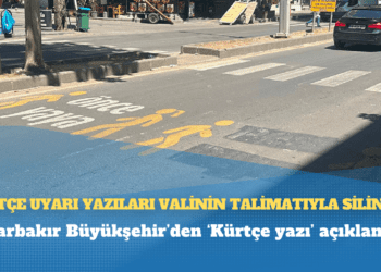 Diyarbakır’daki Kürtçe uyarı yazıları valinin talimatıyla silinmiş