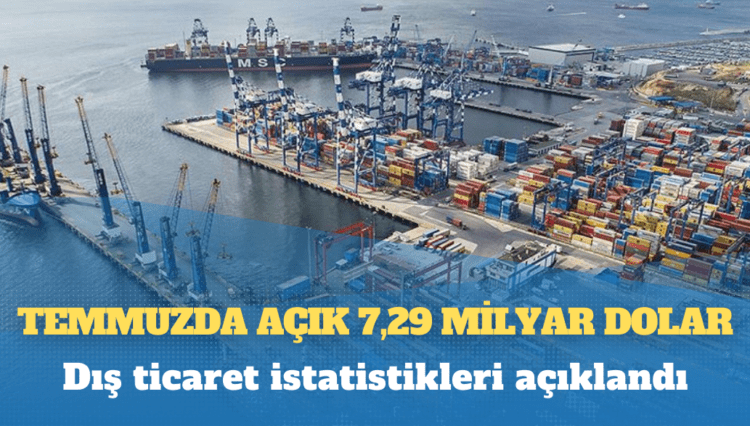 Dış ticaret istatistikleri açıklandı: Temmuzda açık 7,29 milyar dolar
