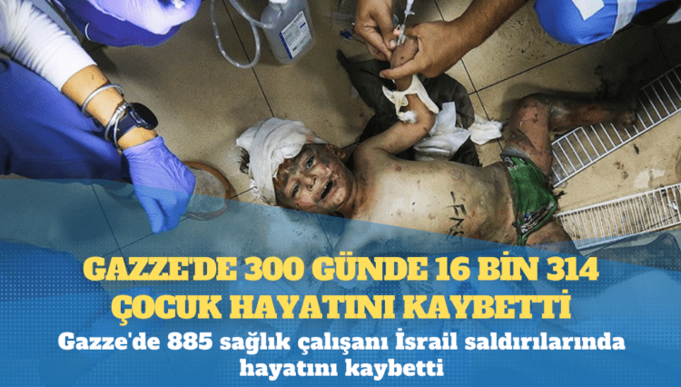 İsrail’in saldırılarında Gazze’de 300 günde 16 bin 314 çocuk hayatını kaybetti
