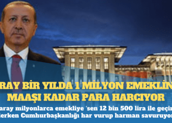 Saray bir yılda 1 milyon emeklinin maaşı kadar para harcıyor