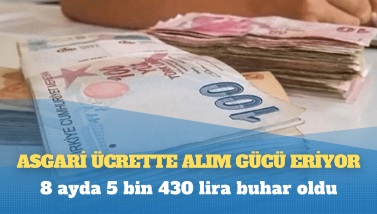 Asgari ücrette alım gücü eriyor: 8 ayda 5 bin 430 lira buhar oldu