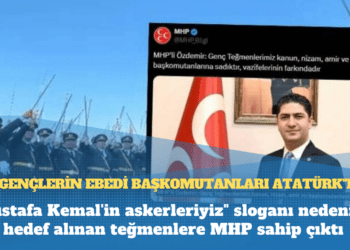 “Mustafa Kemal’in askerleriyiz” sloganı nedeniyle hedef alınan teğmenlere MHP sahip çıktı; “Bu gençlerin ebedi Başkomutanları Atatürk’tür”