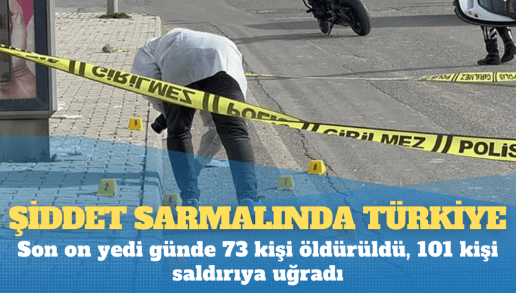 Son on yedi günde 73 kişi öldürüldü, 101 kişi saldırıya uğradı