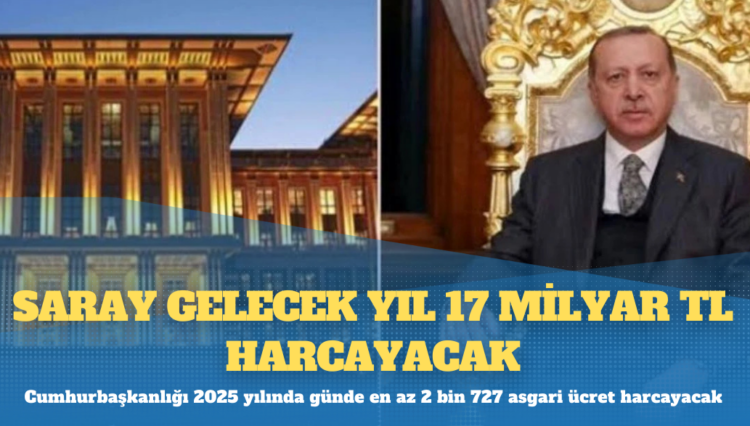 Cumhurbaşkanlığı 2025 yılında günde en az 2 bin 727 asgari ücret harcayacak