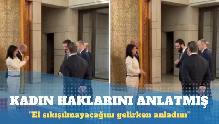 Eli havada kalan Alman bakan Colani’ye kadın haklarını anlatmış