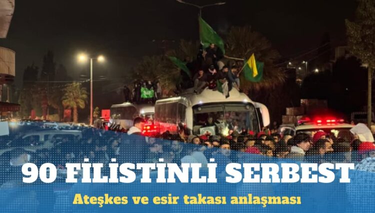 İsrail, cezaevindeki 90 Filistinliyi serbest bıraktı