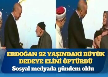 Erdoğan, 92 yaşındaki adama elini öptürdü