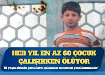 Her yıl en az 60 çocuk çalışırken ölüyor